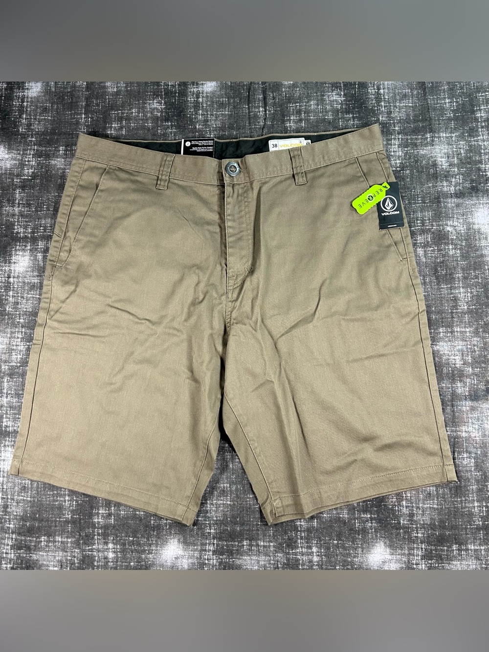 NWT Volcom Repreve Shorts Mens 38(40x10) Brown Frickin Chino Modern Straight 21"